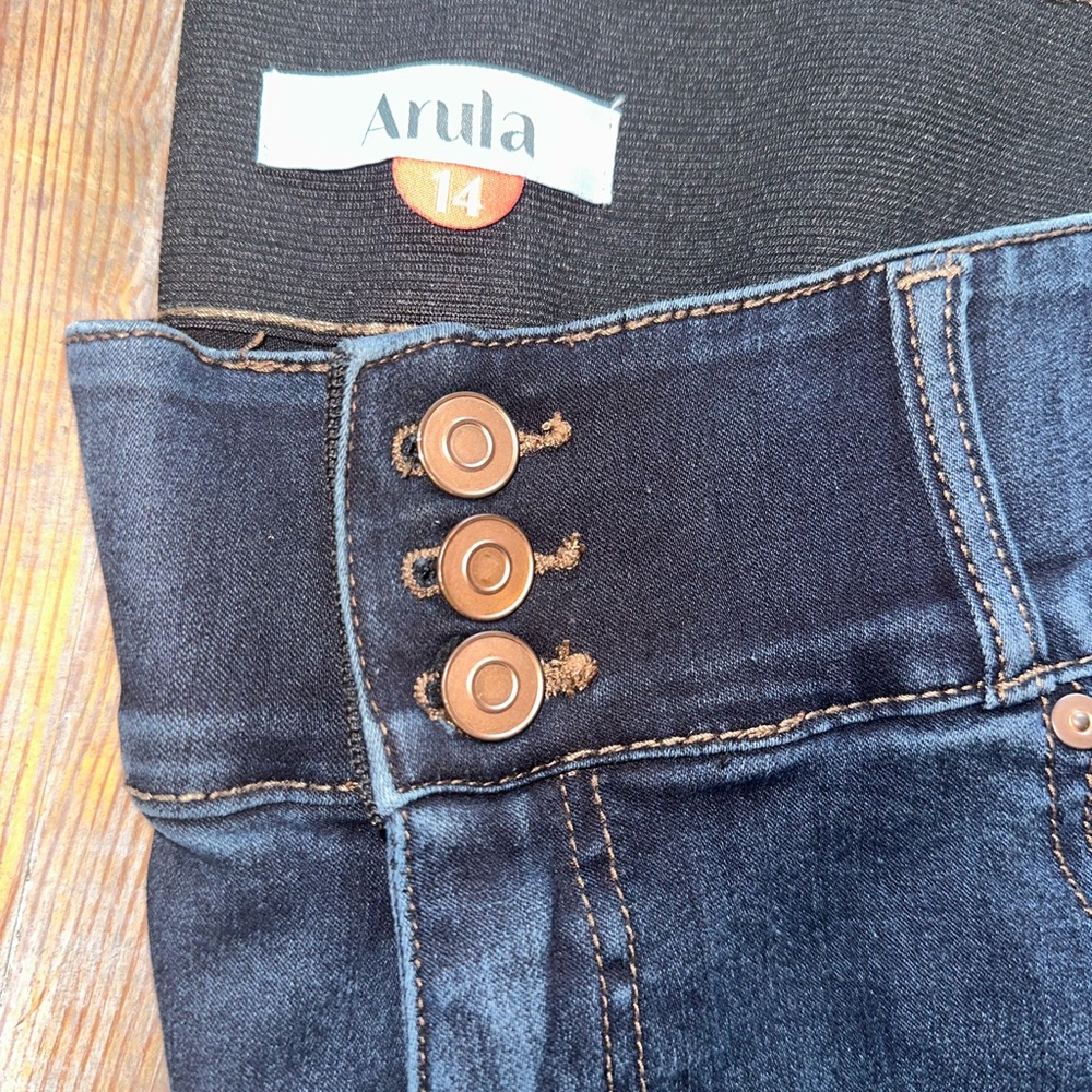 Arula Tummy Control High Rise Midnight Blue Jeans 14 Altard State - Picture 2 of 7